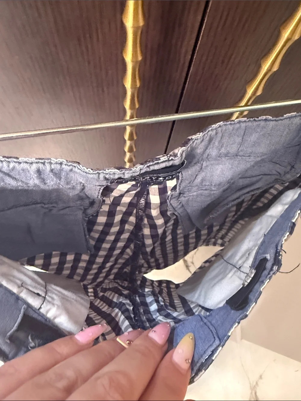 Toobydoo Navy & White Gingham Kids Shorts